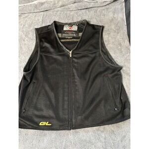 Joe Rocket Honda Goldwing GL Mesh Motorcycle Vest Mens 3XL Black Gold Logo Zip